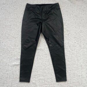 Nordstrom Women's Black Faux Leather Leggings - Size Large